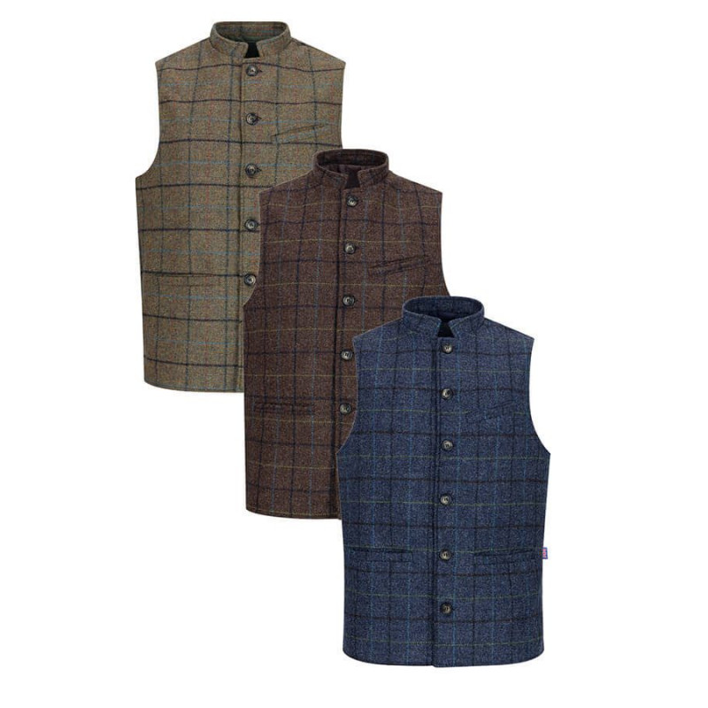 gilet tweed homme chasse